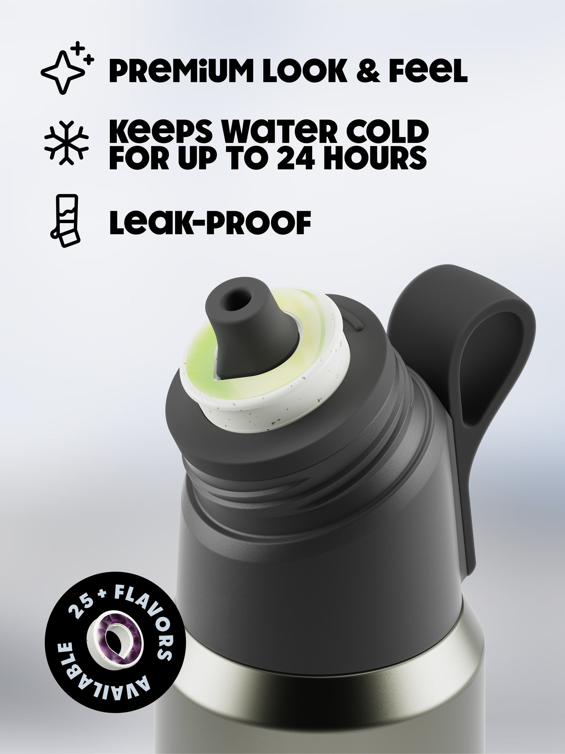 air up® Twist Pro Steel Flasche - 850 ml Dusky Obsidian
