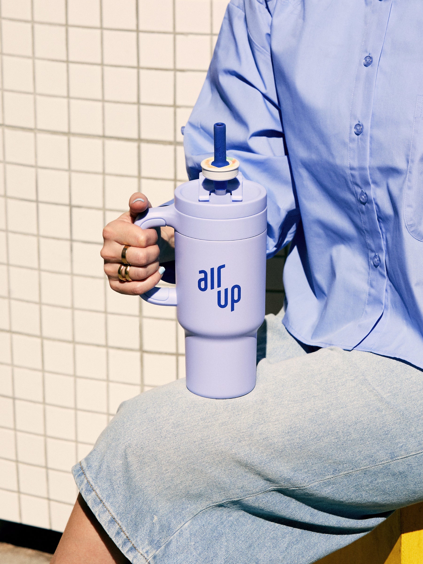 air up® Tumbler mit Griff - 890 ml Blue Cornflower